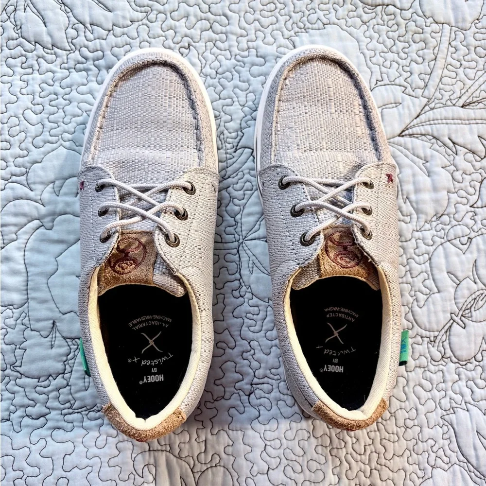 Twisted X Hooey Loper Gray Casual Moc Toe Lace Up Shoes Womens Size 8.5🧡 - Picture 3 of 10